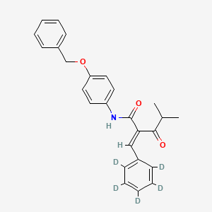 molecular formula C26H25NO3 B12341168 N-4-Benzyloxyphenyl a-Benzilidene-d5 Isobutyrylacetamide 
