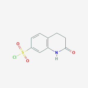 molecular formula C9H8ClNO3S B12341313 2-Oxo-1,2,3,4-tetrahydroquinoline-7-sulfonyl chloride CAS No. 947499-04-9