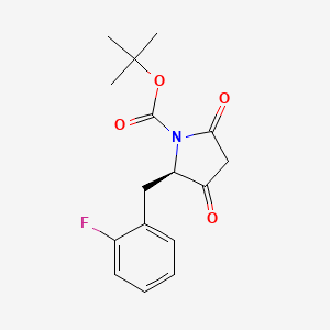 molecular formula C16H18FNO4 B12341340 tert-butyl (2R)-2-[(2-fluorophenyl)methyl]-3,5-dioxopyrrolidine-1-carboxylate 