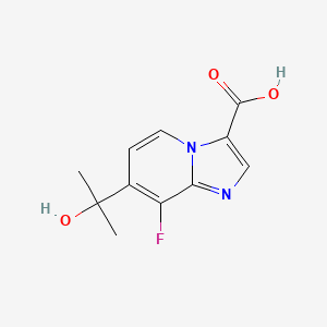 molecular formula C11H11FN2O3 B12341369 Imidazo[1,2-a]pyridine-3-carboxylic acid, 8-fluoro-7-(1-hydroxy-1-methylethyl)- CAS No. 1283717-78-1