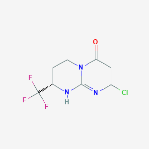 molecular formula C8H9ClF3N3O B12341520 (8S)-2-chloro-8-(trifluoromethyl)-2,3,6,7,8,9-hexahydropyrimido[1,2-a]pyrimidin-4-one 