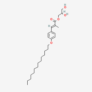 molecular formula C27H44O5 B1234167 2,3-dihydroxypropyl (E)-2-methyl-3-(4-tetradecoxyphenyl)prop-2-enoate CAS No. 35704-01-9