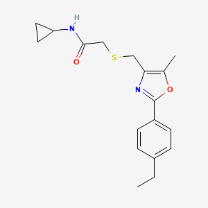 molecular formula C18H22N2O2S B1234174 N-cyclopropyl-2-[[2-(4-ethylphenyl)-5-methyl-4-oxazolyl]methylthio]acetamide 