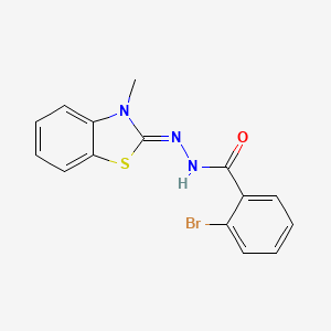 2-bromo-N-[(Z)-(3-methyl-1,3-benzothiazol-2-ylidene)amino]benzamide