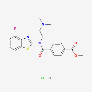 molecular formula C20H21ClFN3O3S B12341826 Methyl 4-((2-(dimethylamino)ethyl)(4-fluorobenzo[d]thiazol-2-yl)carbamoyl)benzoate hydrochloride 