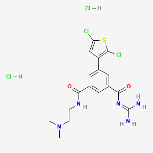 3-N-(diaminomethylidene)-5-(2,5-dichlorothiophen-3-yl)-1-N-[2-(dimethylamino)ethyl]benzene-1,3-dicarboxamide;dihydrochloride