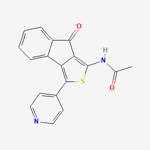 molecular formula C18H12N2O2S B12341914 N-(4-oxo-1-pyridin-4-ylindeno[1,2-c]thiophen-3-yl)acetamide 