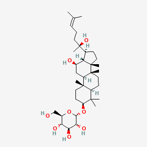 molecular formula C36H62O8 B12342009 (2S,3R,4S,5S,6R)-2-[[(3S,5R,8R,9R,10R,12R,13R,14S,17S)-12-hydroxy-17-[(2S)-2-hydroxy-6-methylhept-5-en-2-yl]-4,4,8,10,14-pentamethyl-2,3,5,6,7,9,11,12,13,15,16,17-dodecahydro-1H-cyclopenta[a]phenanthren-3-yl]oxy]-6-(hydroxymethyl)oxane-3,4,5-triol 