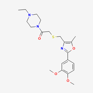 2-[[2-(3,4-Dimethoxyphenyl)-5-methyl-4-oxazolyl]methylthio]-1-(4-ethyl-1-piperazinyl)ethanone