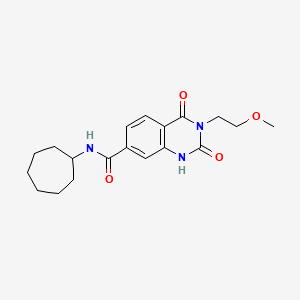 N-cycloheptyl-3-(2-methoxyethyl)-2,4-dioxo-1H-quinazoline-7-carboxamide