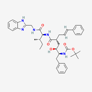 tert-butyl N-[(E,1S,2S,4R)-4-[[(1S,2S)-1-(1H-benzimidazol-2-ylmethylcarbamoyl)-2-methyl-butyl]carbamoyl]-1-benzyl-2-hydroxy-7-phenyl-hept-6-enyl]carbamate