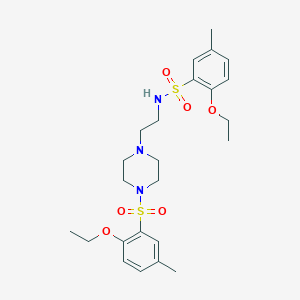 molecular formula C24H35N3O6S2 B12342143 2-ethoxy-N-{2-[4-(2-ethoxy-5-methylbenzenesulfonyl)piperazin-1-yl]ethyl}-5-methylbenzene-1-sulfonamide 