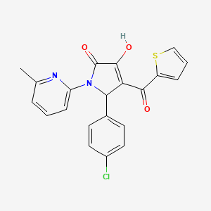 molecular formula C21H15ClN2O3S B12342168 5-(4-chlorophenyl)-3-hydroxy-1-(6-methylpyridin-2-yl)-4-(thiophene-2-carbonyl)-1H-pyrrol-2(5H)-one 