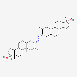 molecular formula C42H68N2O2 B1234221 (3E)-3-[(E)-(17-hydroxy-2,10,13,17-tetramethyl-2,4,5,6,7,8,9,11,12,14,15,16-dodecahydro-1H-cyclopenta[a]phenanthren-3-ylidene)hydrazinylidene]-2,10,13,17-tetramethyl-2,4,5,6,7,8,9,11,12,14,15,16-dodecahydro-1H-cyclopenta[a]phenanthren-17-ol 