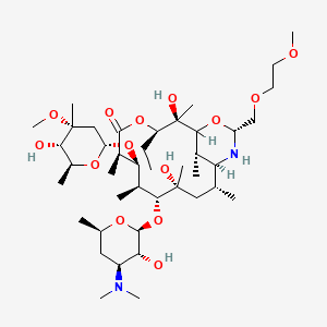 (2R,3R,6R,7S,8S,9R,10R,12R,13S,15R,17S)-9-[(2S,3R,4S,6R)-4-(dimethylamino)-3-hydroxy-6-methyloxan-2-yl]oxy-3-ethyl-2,10-dihydroxy-7-[(2R,4R,5S,6S)-5-hydroxy-4-methoxy-4,6-dimethyloxan-2-yl]oxy-15-(2-methoxyethoxymethyl)-2,6,8,10,12,17-hexamethyl-4,16-dioxa-14-azabicyclo[11.3.1]heptadecan-5-one
