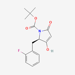 molecular formula C16H18FNO4 B12342231 tert-butyl (2R)-2-[(2-fluorophenyl)methyl]-3-hydroxy-5-oxo-2H-pyrrole-1-carboxylate 