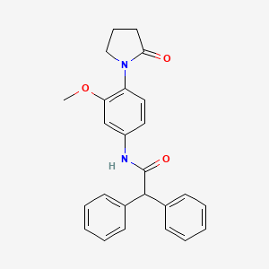 molecular formula C25H24N2O3 B12342270 N-[3-methoxy-4-(2-oxopyrrolidin-1-yl)phenyl]-2,2-diphenylacetamide 
