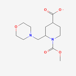 molecular formula C13H21N2O5- B12342282 1-Methoxycarbonyl-2-(morpholin-4-ylmethyl)piperidine-4-carboxylate 