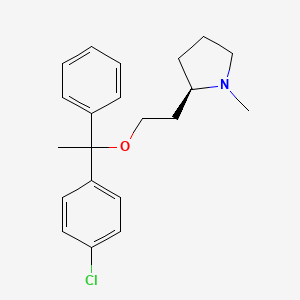 molecular formula C21H26ClNO B1234239 (2R)-2-{2-[1-(4-chlorophenyl)-1-phenylethoxy]ethyl}-1-methylpyrrolidine 