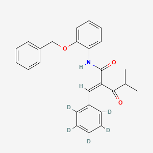 molecular formula C26H25NO3 B12342670 N-2-Benzyloxyphenyl a-Benzilidene-d5 Isobutyrylacetamide 