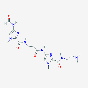 molecular formula C18H27N9O4 B123428 N-(3-((2-(((2-(Dimethylamino)ethyl)amino)carbonyl)-1-methyl-1H-imidazol-4-yl)amino)-3-oxopropyl)-4-(formylamino)-1-methyl-1H-imidazole-2-carboxamide CAS No. 155788-21-9