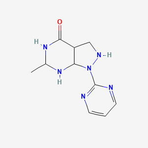 molecular formula C10H14N6O B12343081 6-methyl-1-pyrimidin-2-yl-3,3a,5,6,7,7a-hexahydro-2H-pyrazolo[3,4-d]pyrimidin-4-one 