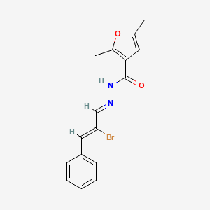 molecular formula C16H15BrN2O2 B1234322 2,5-Dimethyl-furan-3-carboxylic acid (2-bromo-3-phenyl-allylidene)-hydrazide 