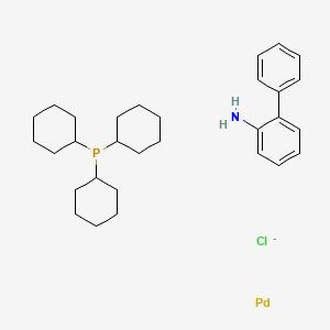 molecular formula C30H44ClNPPd- B12343272 Palladium;2-phenylaniline;tricyclohexylphosphane;chloride 