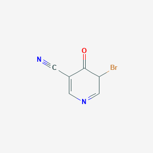 molecular formula C6H3BrN2O B12343345 3-bromo-4-oxo-3H-pyridine-5-carbonitrile 