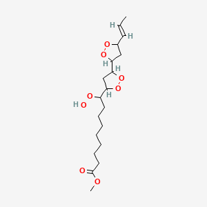 molecular formula C19H32O8 B1234336 methyl 9-hydroperoxy-10,12,13,15-bisepidioxy-16E-octadecenoate 
