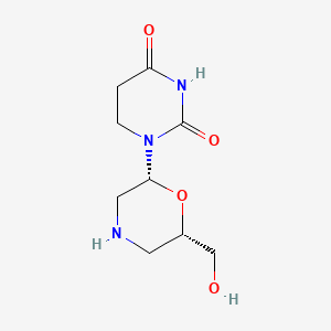 molecular formula C9H15N3O4 B12343404 1-[(2R,6S)-6-(hydroxymethyl)morpholin-2-yl]-1,3-diazinane-2,4-dione 