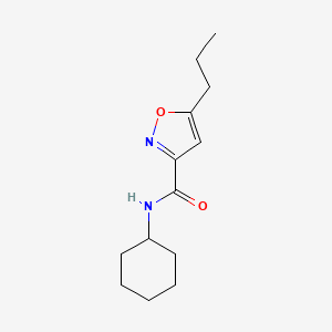 molecular formula C13H20N2O2 B1234341 N-cyclohexyl-5-propyl-3-isoxazolecarboxamide 