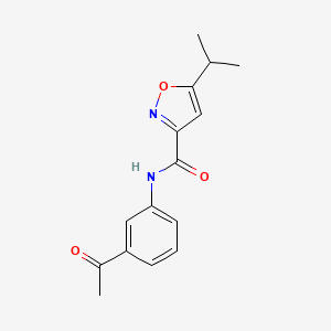 molecular formula C15H16N2O3 B1234342 N-(3-acetylphenyl)-5-propan-2-yl-3-isoxazolecarboxamide 
