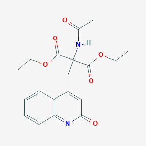 molecular formula C19H22N2O6 B12343424 diethyl 2-acetamido-2-[(2-oxo-4aH-quinolin-4-yl)methyl]propanedioate 