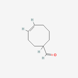 molecular formula C9H14O B1234349 1-Cyclooctene-5-carbaldehyde 