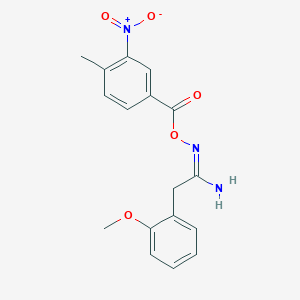 molecular formula C17H17N3O5 B1234365 4-Methyl-3-nitrobenzoic acid [[1-amino-2-(2-methoxyphenyl)ethylidene]amino] ester 