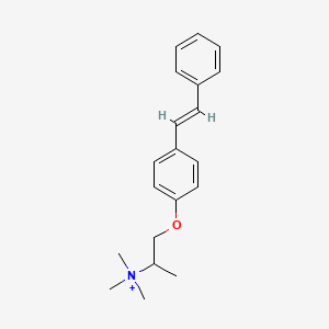 molecular formula C20H26NO+ B1234371 N,N,N-Trimethyl-1-(4-trans-stilbenoxy)-2-propylammonium iodide 