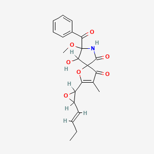 1-Oxa-7-azaspiro(4.4)non-2-ene-4,6-dione, 8-benzoyl-2-(3-(1-butenyl)oxiranyl)-9-hydroxy-8-methoxy-3-methyl-