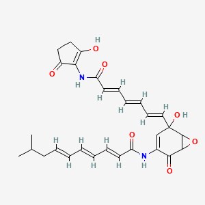 (2E,4E,6E)-N-[5-hydroxy-5-[(1E,3E,5E)-7-[(2-hydroxy-5-oxocyclopenten-1-yl)amino]-7-oxohepta-1,3,5-trienyl]-2-oxo-7-oxabicyclo[4.1.0]hept-3-en-3-yl]-9-methyldeca-2,4,6-trienamide