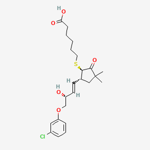 6-[(1R,5R)-5-[(E,3R)-4-(3-chlorophenoxy)-3-hydroxybut-1-enyl]-3,3-dimethyl-2-oxocyclopentyl]sulfanylhexanoic acid