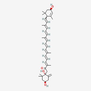 (3E,5E,7E,9E,11E,13E,15E,17E)-1-[(1S,4S)-1,4-dihydroxy-2,2-dimethyl-6-methylidenecyclohexyl]-18-[(1R,4R)-4-hydroxy-2,6,6-trimethylcyclohex-2-en-1-yl]-3,7,12,16-tetramethyloctadeca-3,5,7,9,11,13,15,17-octaen-2-one