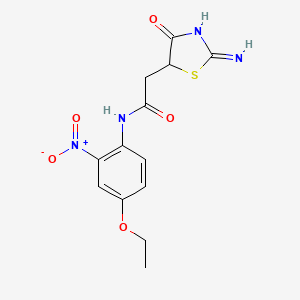 molecular formula C13H14N4O5S B12344422 N-(4-ethoxy-2-nitrophenyl)-2-(2-imino-4-oxo-1,3-thiazolidin-5-yl)acetamide 