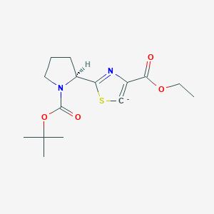 molecular formula C15H21N2O4S- B12344524 ethyl 2-[(2S)-1-[(2-methylpropan-2-yl)oxycarbonyl]pyrrolidin-2-yl]-5H-1,3-thiazol-5-ide-4-carboxylate 