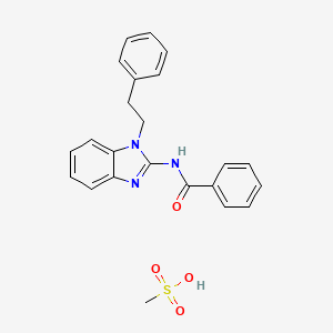 molecular formula C23H23N3O4S B1234457 methanesulfonic acid;N-[1-(2-phenylethyl)benzimidazol-2-yl]benzamide 
