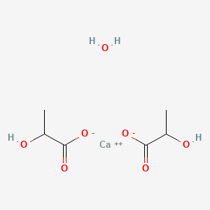 molecular formula C6H12CaO7 B1234476 Calcium lactate monohydrate CAS No. 69843-88-5