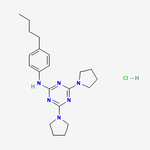 molecular formula C21H31ClN6 B12345030 N-(4-butylphenyl)-4,6-bis(pyrrolidin-1-yl)-1,3,5-triazin-2-amine hydrochloride 
