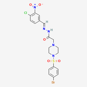 molecular formula C19H19BrClN5O5S B1234533 2-[4-(4-bromophenyl)sulfonylpiperazin-1-yl]-N-[(E)-(4-chloro-3-nitrophenyl)methylideneamino]acetamide 