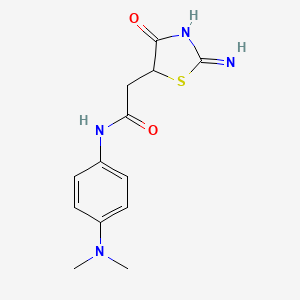 molecular formula C13H16N4O2S B12345352 N-[4-(dimethylamino)phenyl]-2-(2-imino-4-oxo-1,3-thiazolidin-5-yl)acetamide 