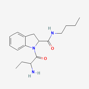 molecular formula C17H25N3O2 B1234539 1-(2-amino-1-oxobutyl)-N-butyl-2,3-dihydroindole-2-carboxamide 
