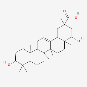 molecular formula C30H48O4 B1234543 4,10-二羟基-2,4a,6a,6b,9,9,12a-七甲基-1,3,4,5,6,6a,7,8,8a,10,11,12,13,14b-十四氢莙-2-羧酸 